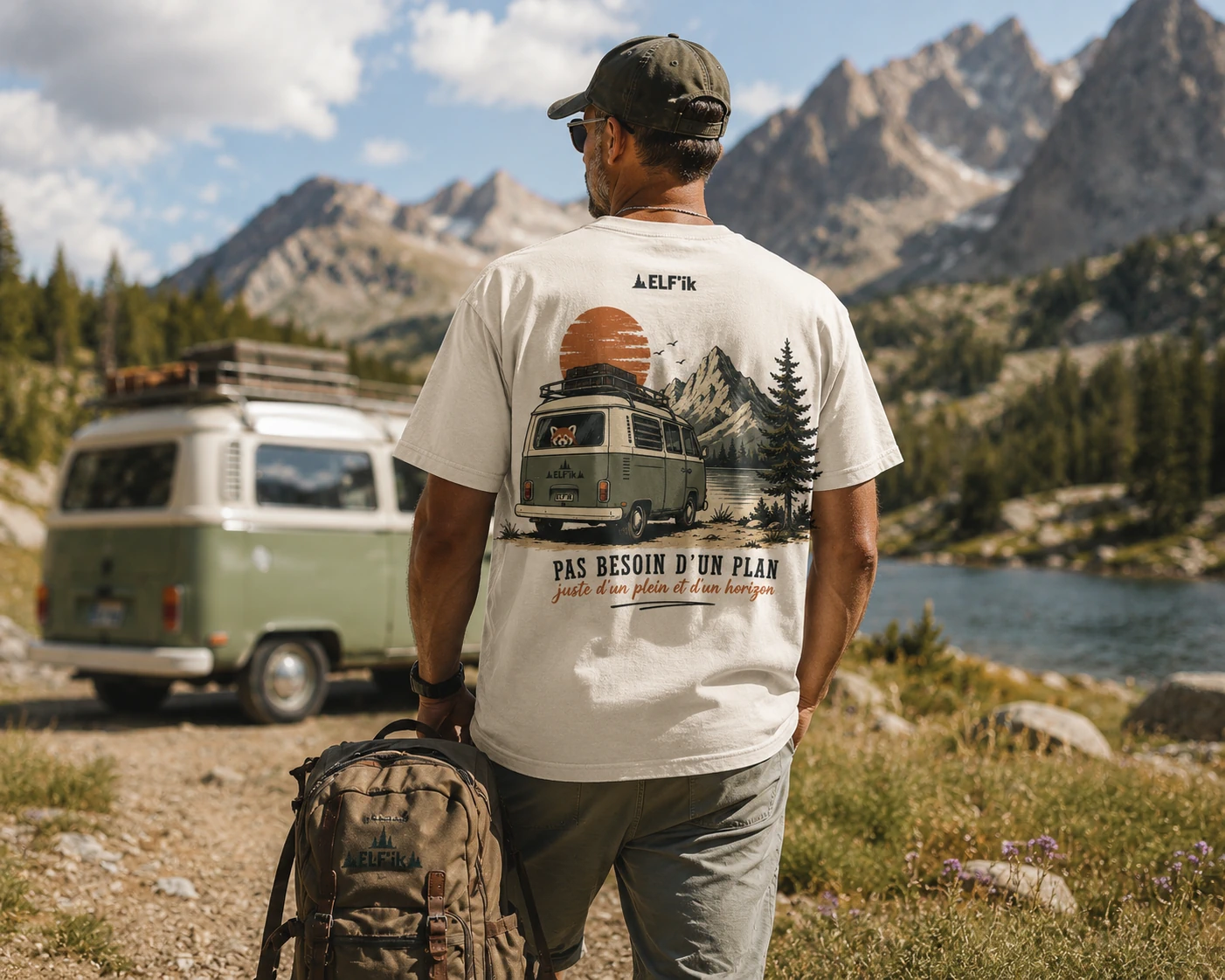 Tee shirt modèle Van life - Pas besoin d'un plan